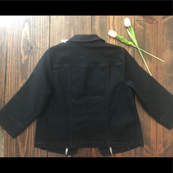 NWT Black QVC Motto Mantra Denim Jacket - Picture 2 of 6